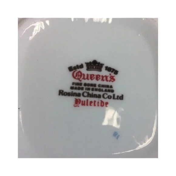 Queens Rosina Fine Bone China Yuletide 5" Bon Bon Trinket Square Scalloped Dish - Picture 6 of 8